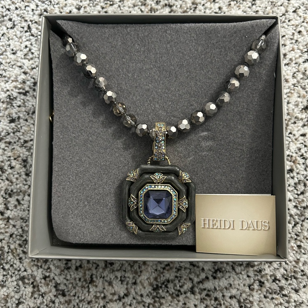 Heidi Daus Blue and Gold Statement Necklace